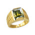 Mens Square CZ Birthstone Watchband Ring in Yellow Gold