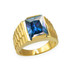 Mens Square CZ Birthstone Watchband Ring in Yellow Gold