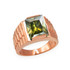 Mens Square CZ Birthstone Watchband Ring in Rose Gold