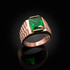 Mens Square CZ Birthstone Watchband Ring in Rose Gold
