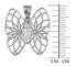 White Gold Filigree Butterfly Diamond Pendant Necklace