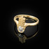 Yellow Gold Hamsa Star of David Diamond Ring
