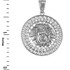 White Gold Medusa CZ Medallion Pendant (S/L)
