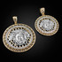 Two-Tone Yellow Gold Medusa CZ Medallion Pendant (S/L)