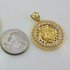 Yellow Gold Medusa CZ Medallion Pendant Necklace