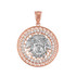 Two-Tone Rose Gold Medusa CZ Medallion Pendant Necklace