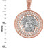 Two-Tone Rose Gold Medusa CZ Medallion Pendant Necklace