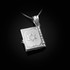 White Gold Judaic Ten Commandments 3D Jewish Bible Necklace