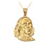 Yellow Gold Benjamin Franklin Pendant Necklace