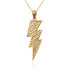 Yellow Gold Lightning Bolt DC Pendant Necklace