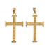 Yellow Gold Reversible Christian Cross Pendant Necklace