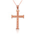 Rose Gold Reversible Christian Cross Pendant Necklace