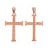 Rose Gold Reversible Christian Cross Pendant Necklace