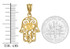 Yellow Gold Filigree Hamsa Evil Eye Charm Necklace