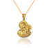 Yellow Gold Virgin Mary Baby Jesus Charm Necklace (S/L)