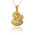 Yellow Gold Virgin Mary Baby Jesus Charm Necklace (S/L)