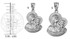 White Gold Virgin Mary Baby Jesus Charm Necklace (S/L)