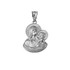White Gold Virgin Mary Baby Jesus Charm Necklace (S/L)