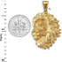 Yellow Gold Lion Face Sparkle Cut Pendant (S/L)