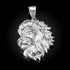 White Gold Lion Face Sparkle Cut Pendant (S/L)