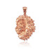 Rose Gold Lion Face Sparkle Cut Pendant Necklace