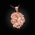 Rose Gold Lion Face Sparkle Cut Pendant Necklace