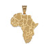 Yellow Gold Africa Country Map Pendant Necklace