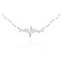 14K Polished White Gold Heartbeat Pulse Necklace