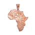 Rose Gold Eye of Horus Africa Map Pendant Necklace