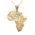 Two-Tone Yellow Gold Eye of Horus Africa Map Pendant Necklace
