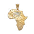 Two-Tone Yellow Gold Eye of Horus Africa Map Pendant Necklace