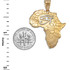 Two-Tone Yellow Gold Eye of Horus Africa Map Pendant Necklace