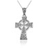 White Gold Celtic Cross Charm Necklace