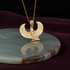 Yellow Gold Egyptian Isis Winged Goddess Pendant Necklace