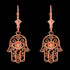 14K Rose Gold Filigree Hamsa Evil Eye Earrings