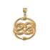 Yellow Gold Double Infinity Ouroboros Snakes Pendant Necklace