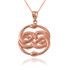 Rose Gold Double Infinity Ouroboros Snakes Pendant Necklace