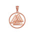 Rose Gold Viking Valknut Pendant Necklace