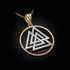 Two-tone Yellow Gold Viking Valknut Pendant Necklace