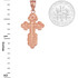 Rose Gold Eastern Orthodox Olga Cross Pendant Necklace