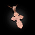 Rose Gold Eastern Orthodox Olga Cross Pendant Necklace