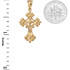 Yellow Gold Fleury Cross Charm Necklace