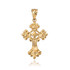 Yellow Gold Fleury Cross Charm Necklace