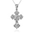 White Gold Fleury Cross Charm Necklace
