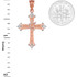 Rose Gold Holy Spirit Dove Cross Diamond Pendant Necklace