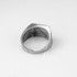 Men's CZ Accent Rectangle Nugget Ring in White Gold