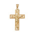 Yellow Gold Filigree Crucifix Cross DC Pendant (S/L)
