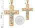 Two-Tone Yellow Gold Filigree Crucifix Cross DC Pendant (S/L)