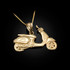 Yellow Gold Vespa Scooter Bike Pendant Necklace