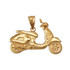 Yellow Gold Vespa Scooter Bike Pendant Necklace